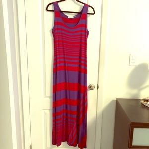 Calvin Klein striped maxi tank dress